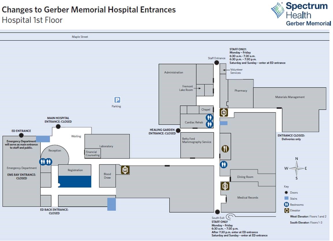 Gerber Memorial changes hospital entrances to boost screening, safety ...